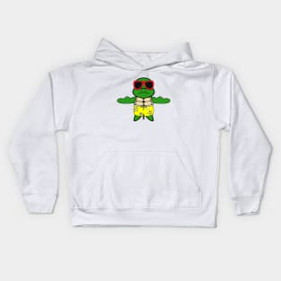 FUNNY Turtle At The Beach Kids Hoodie